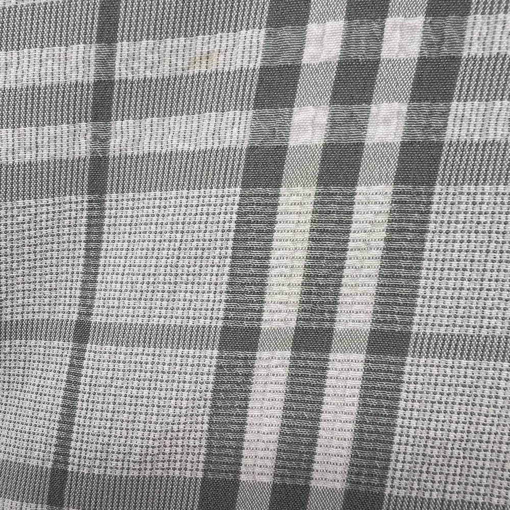 Chelsea 28 plaid midi white gray faux wrap dress S ruffle neutral office party - Picture 6 of 12